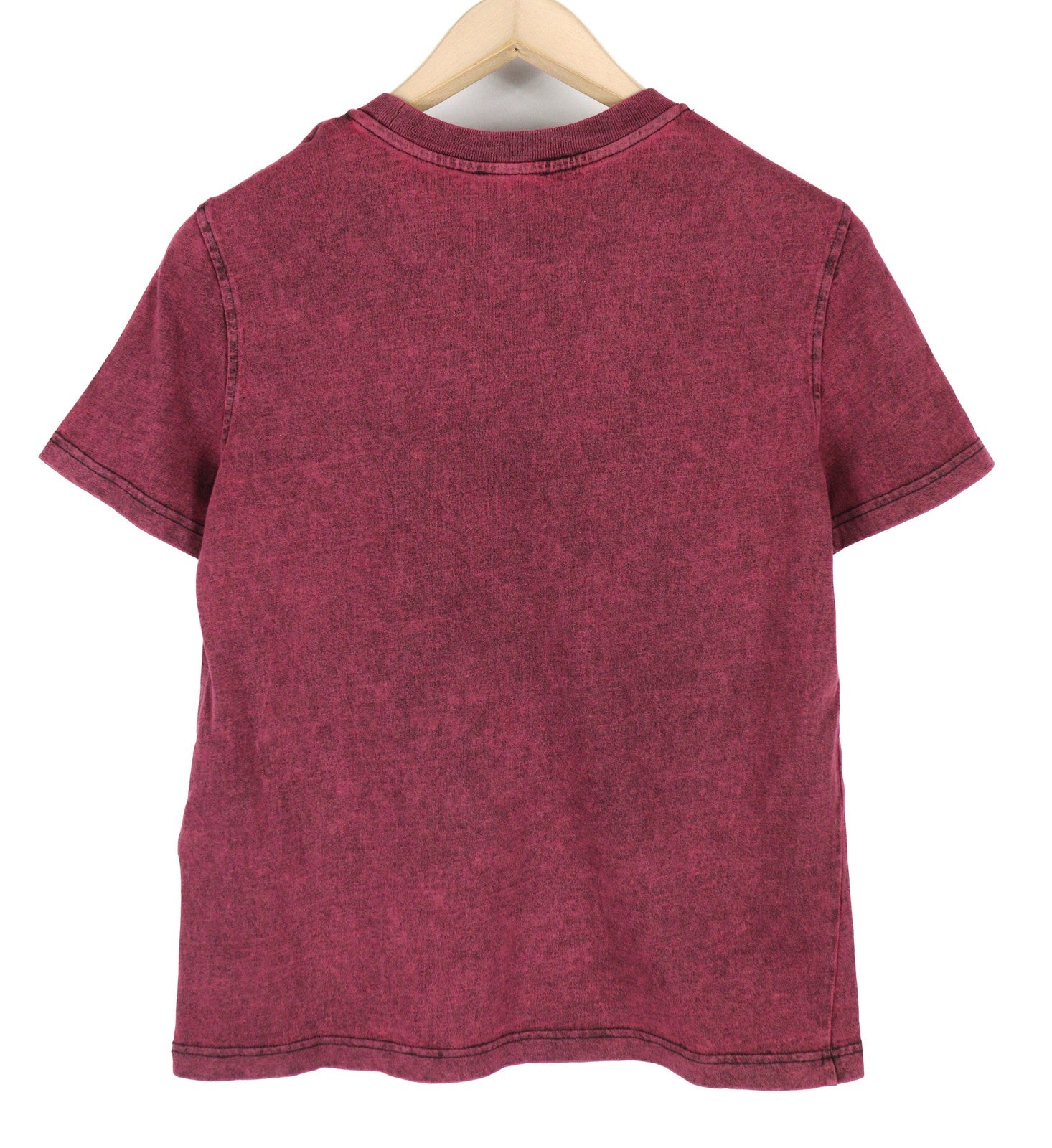 DIESEL T-Reg-E4 Women T-Shirt M Burgundy Short Sleeve Crew Neck Washed RRP€125