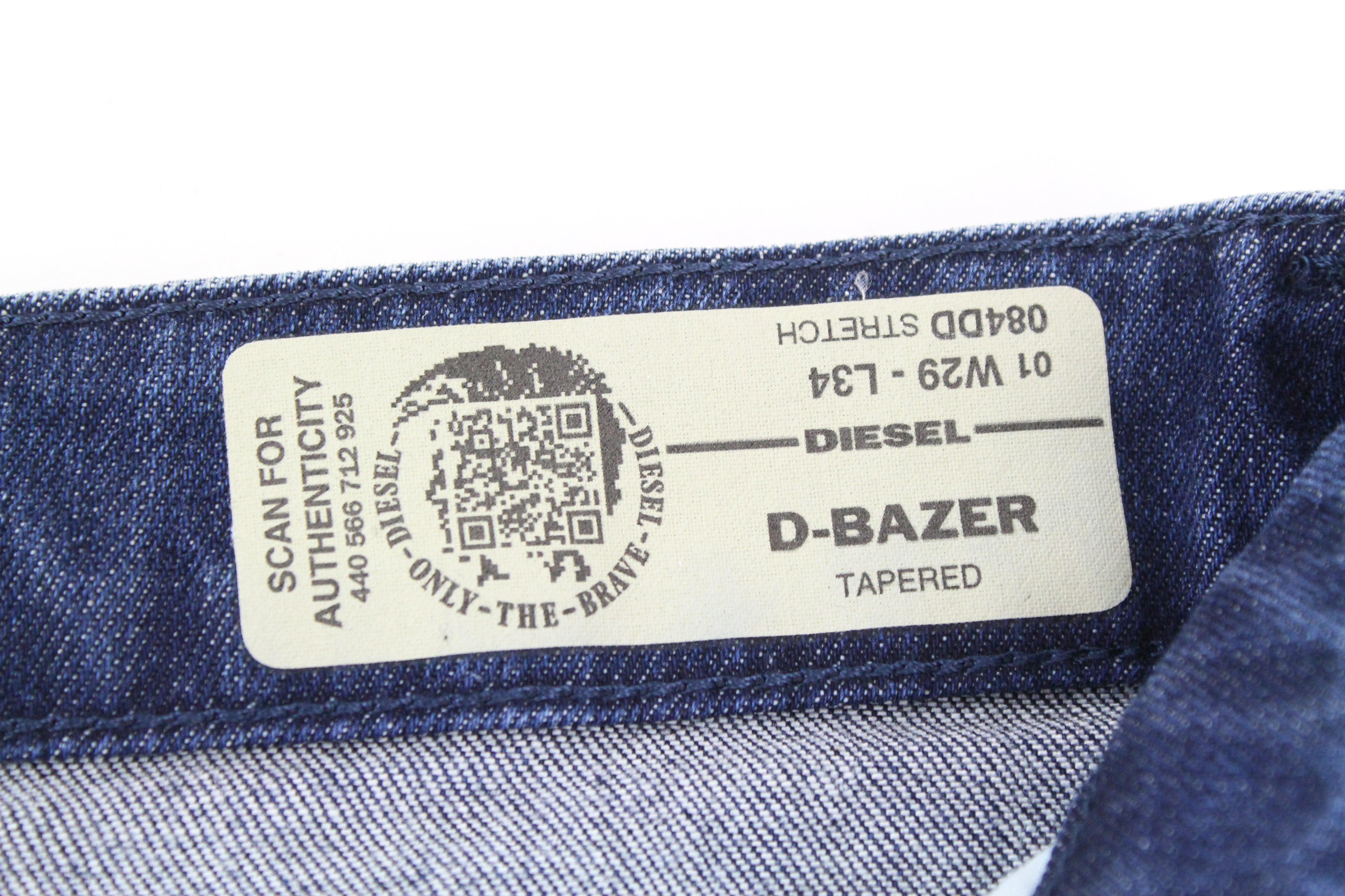 DIESEL  D-Bazer 084DD Men's Jeans W29/L34 Blue Washed Cotton Taper Fit Stretch