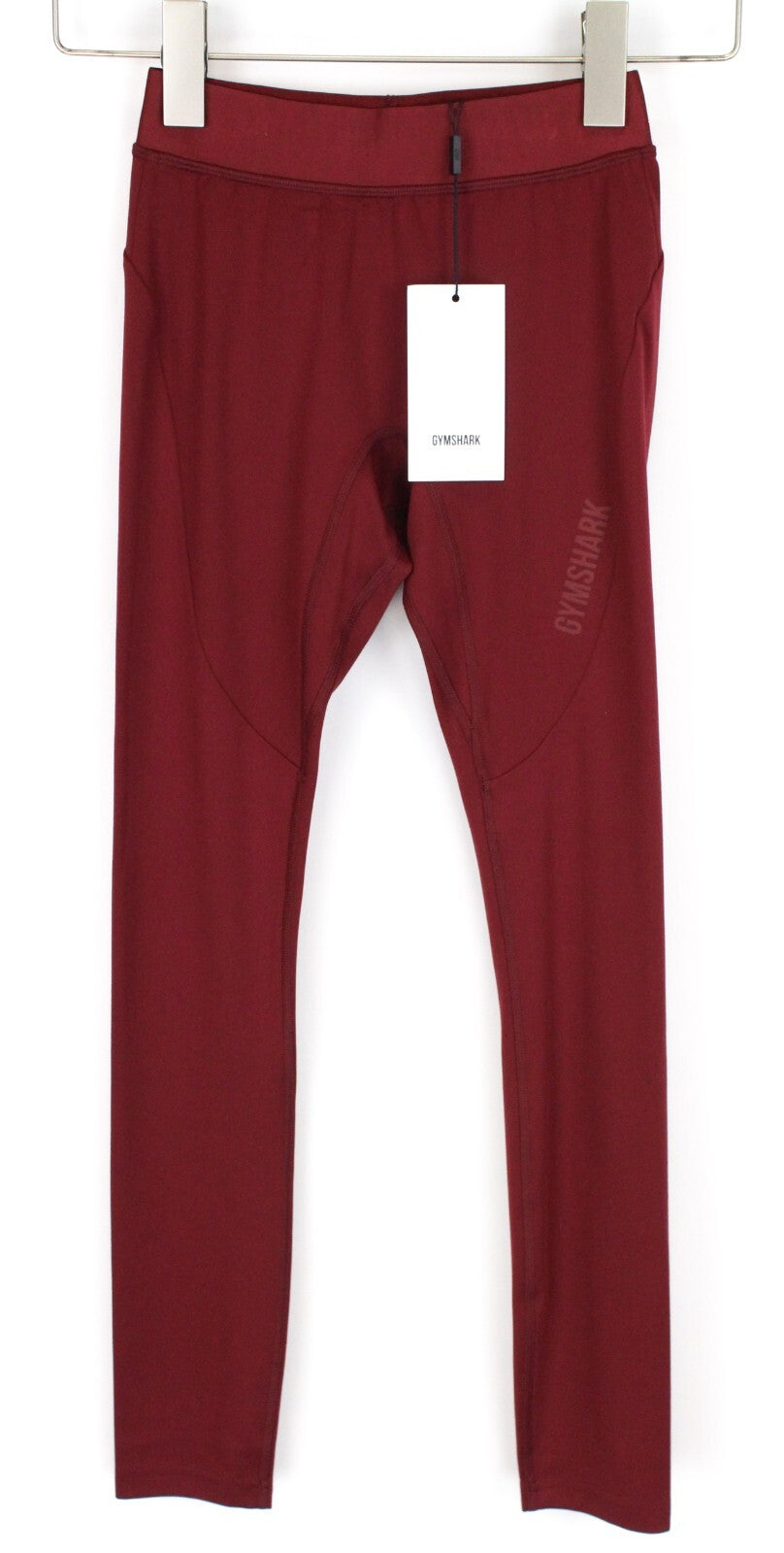 GYMSHARK Women Leggings S Red High-Waist Logo Stretch Sportswear