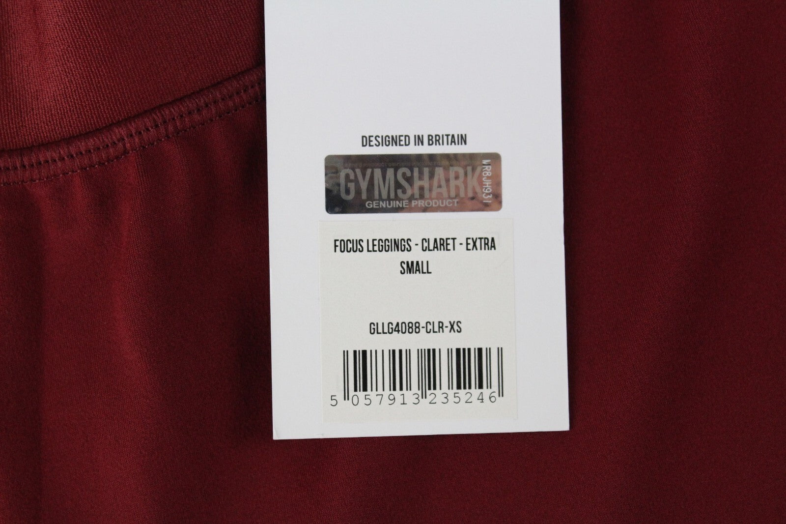 GYMSHARK Women Leggings S Red High-Waist Logo Stretch Sportswear