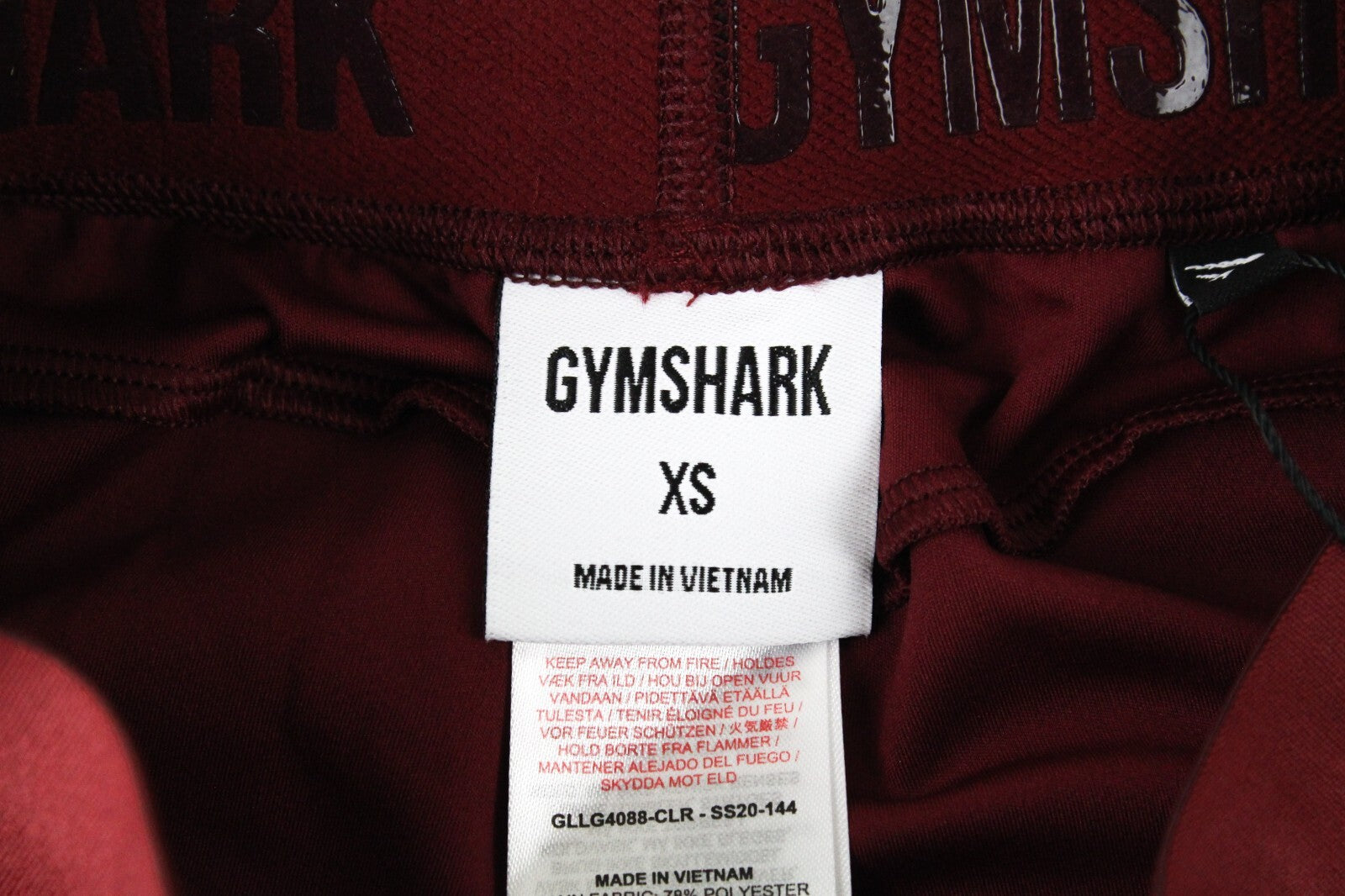 GYMSHARK Women Leggings S Red High-Waist Logo Stretch Sportswear