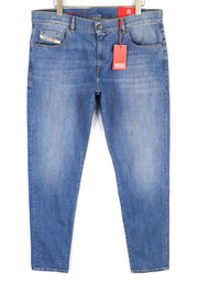 DIESEL 2019 D-Strukt 0EHAJ Mens Jeans W40/L34 Mid Waist Slim Washed Blue