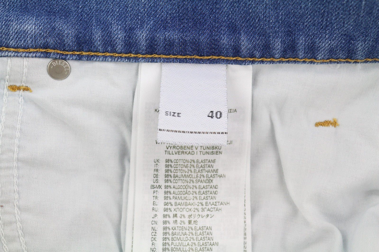 DIESEL 2019 D-Strukt 0EHAJ Mens Jeans W40/L34 Mid Waist Slim Washed Blue