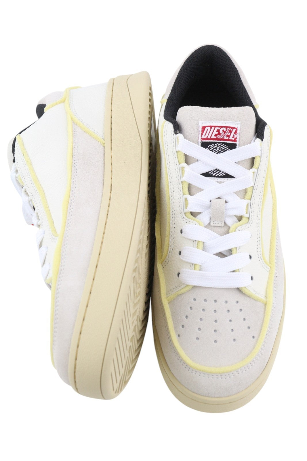 DIESEL S-Sinna Low Men Sneakers EU42 White Leather Low Top Lace Up RRP€160