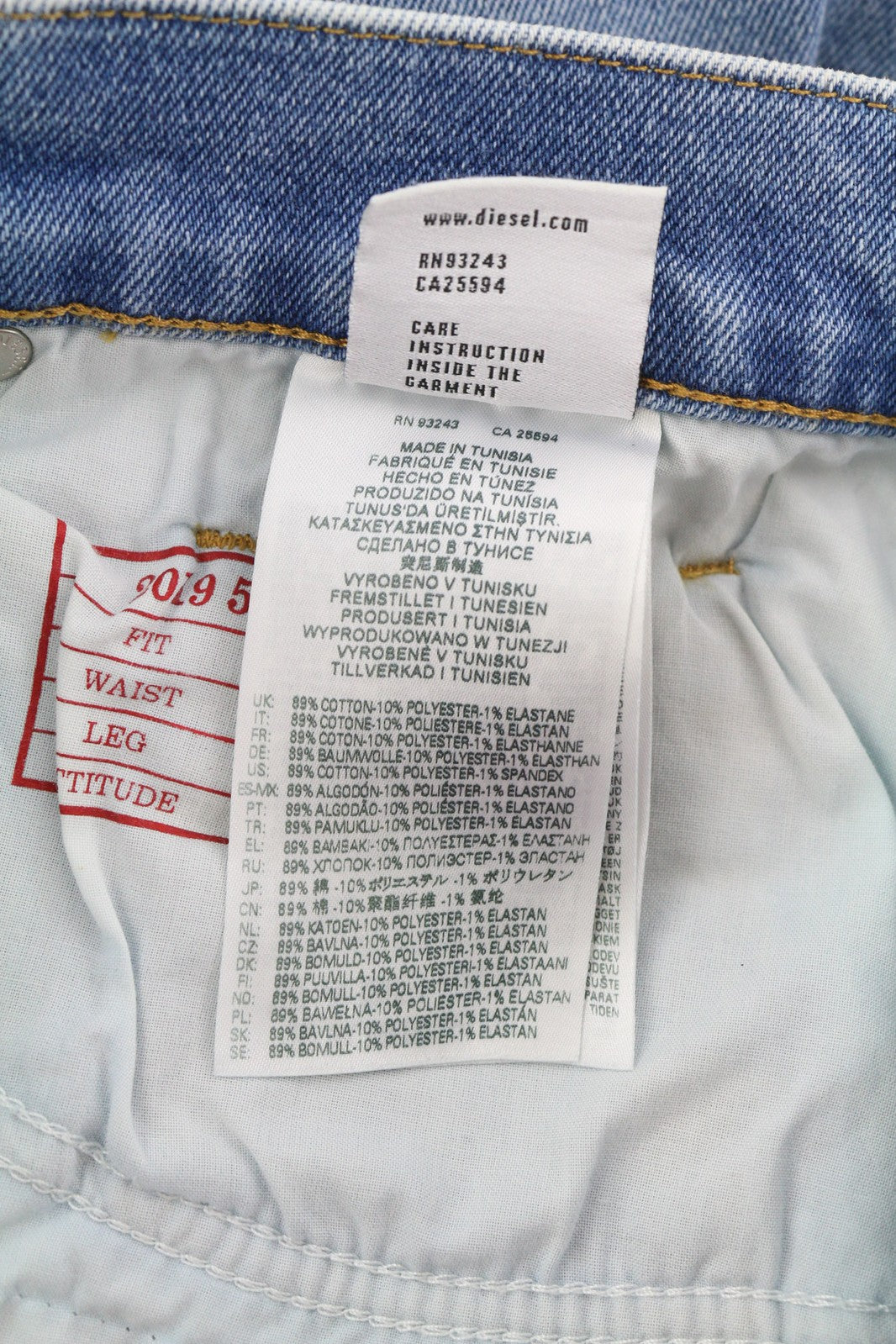 DIESEL 2019 D-Strukt 9B92S Mens Jeans W32/L32 Mid Waist Slim Washed Denim