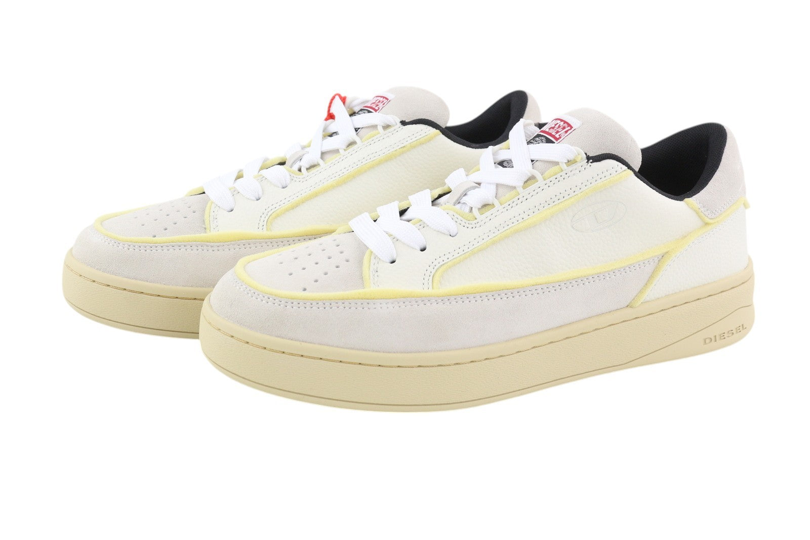 DIESEL S-Sinna Low Men Sneakers EU41 White Leather Low Top Lace Up RRP€160