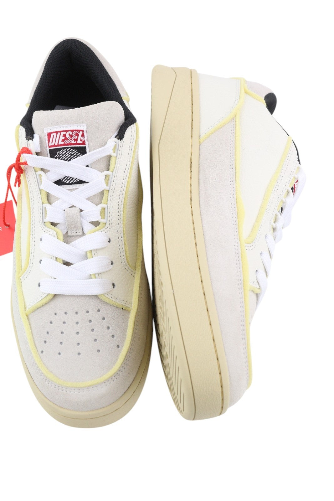 DIESEL S-Sinna Low Men Sneakers EU41 White Leather Low Top Lace Up RRP€160