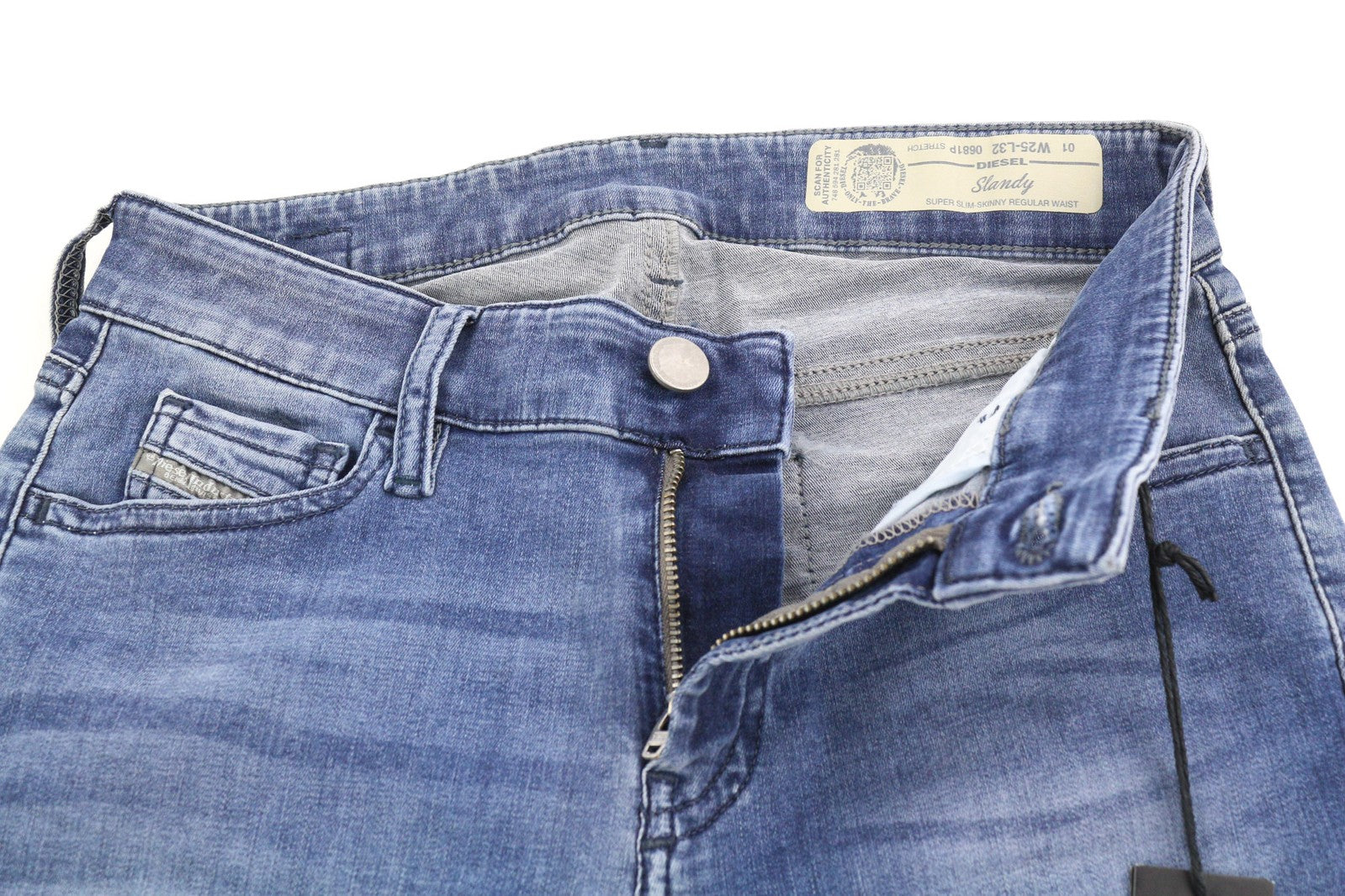 DIESEL Slandy 0681P Women Jeans W25/L32 Super Slim Skinny Regular Waist RRP155