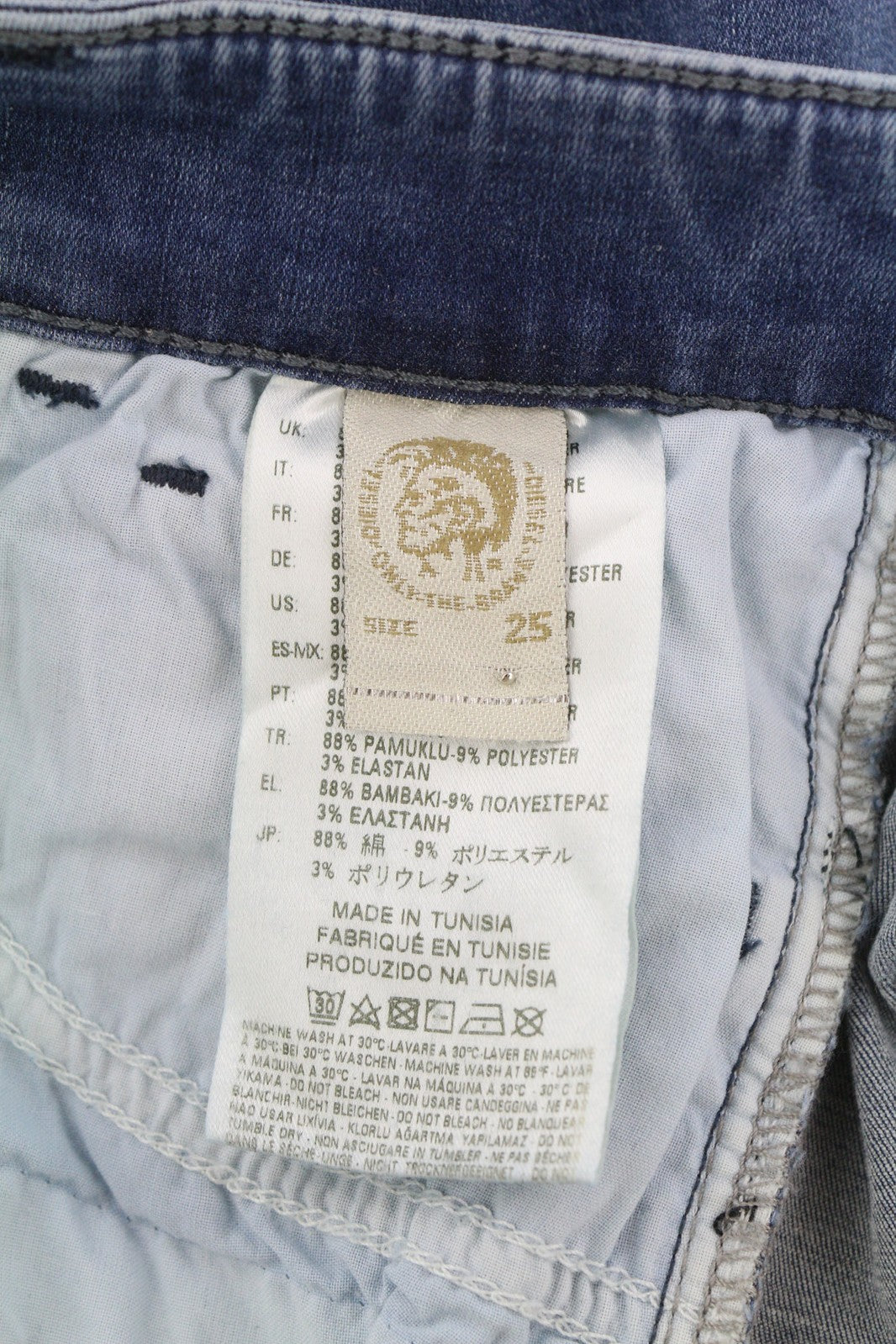 DIESEL Slandy 0681P Women Jeans W25/L32 Super Slim Skinny Regular Waist RRP155