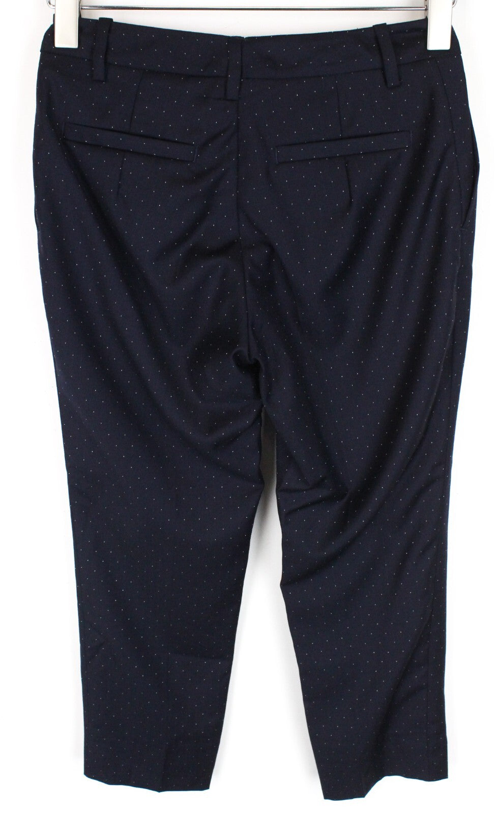 SUISTUDIO Grey Women's Trousers UK8 Navy Pure Wool Dot Patterned Pleated Formal