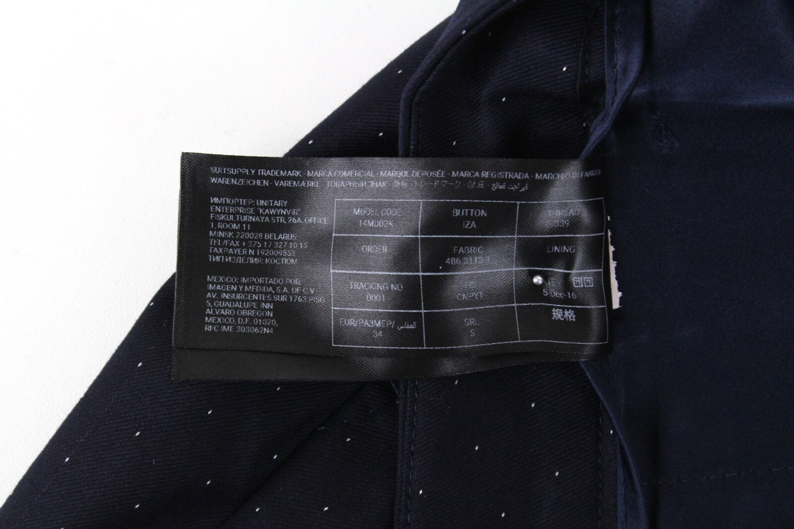 SUISTUDIO Grey Women's Trousers UK8 Navy Pure Wool Dot Patterned Pleated Formal