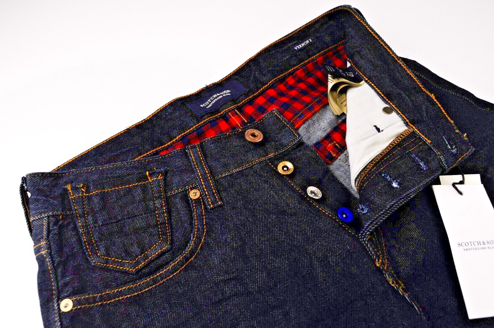 SCOTCH & SODA Men Jeans Vernon X W29/L32 Straight Fit Dark Blue Button Fly