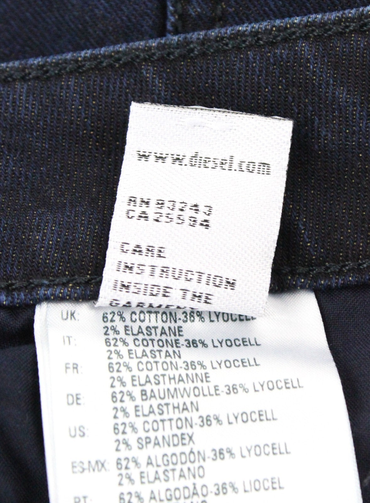 DIESEL D-Bazer 084LC Men's Jeans W28/L34 Plain Blue Cotton Tapered Fit