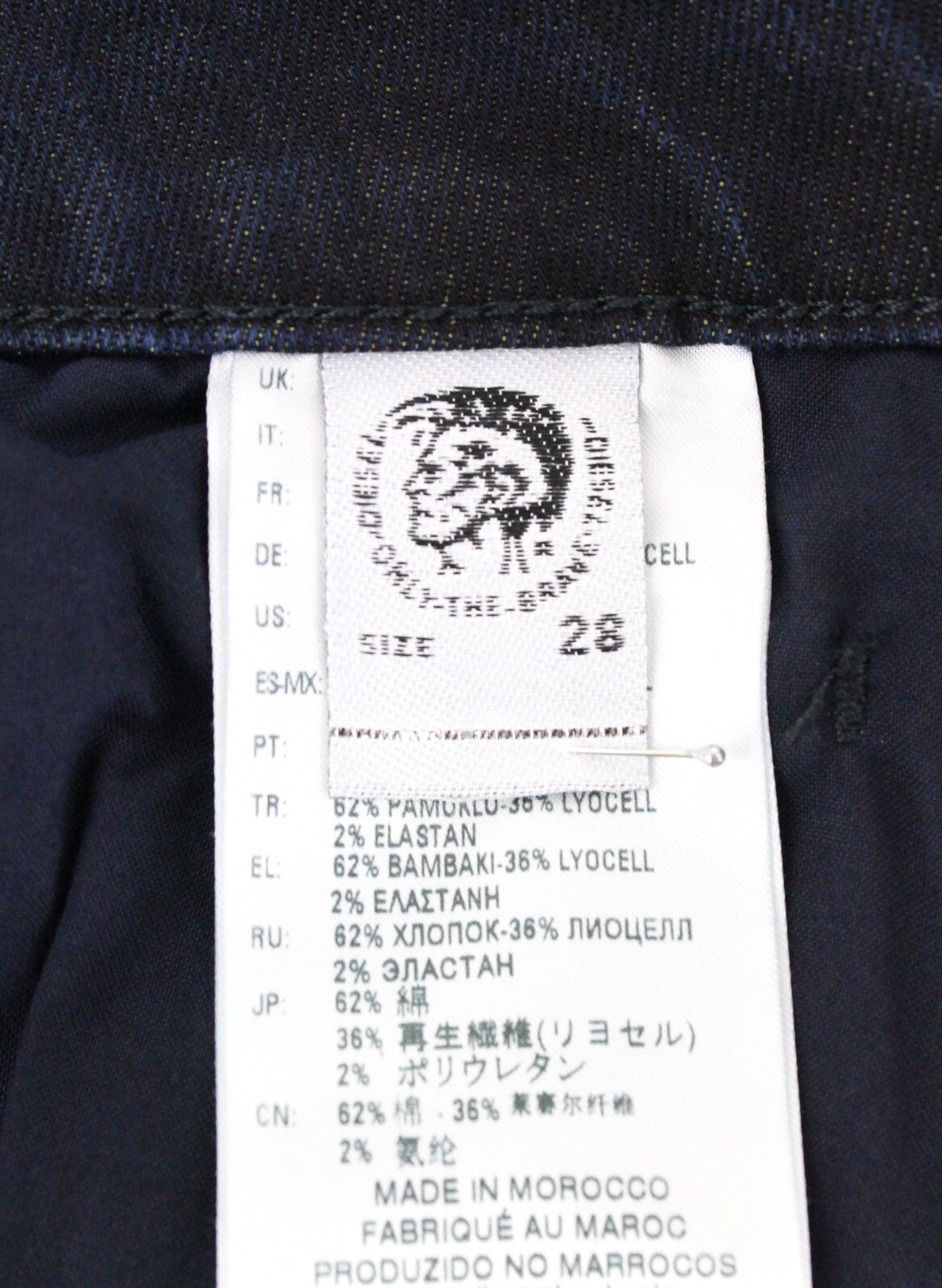 DIESEL D-Bazer 084LC Men's Jeans W28/L34 Plain Blue Cotton Tapered Fit