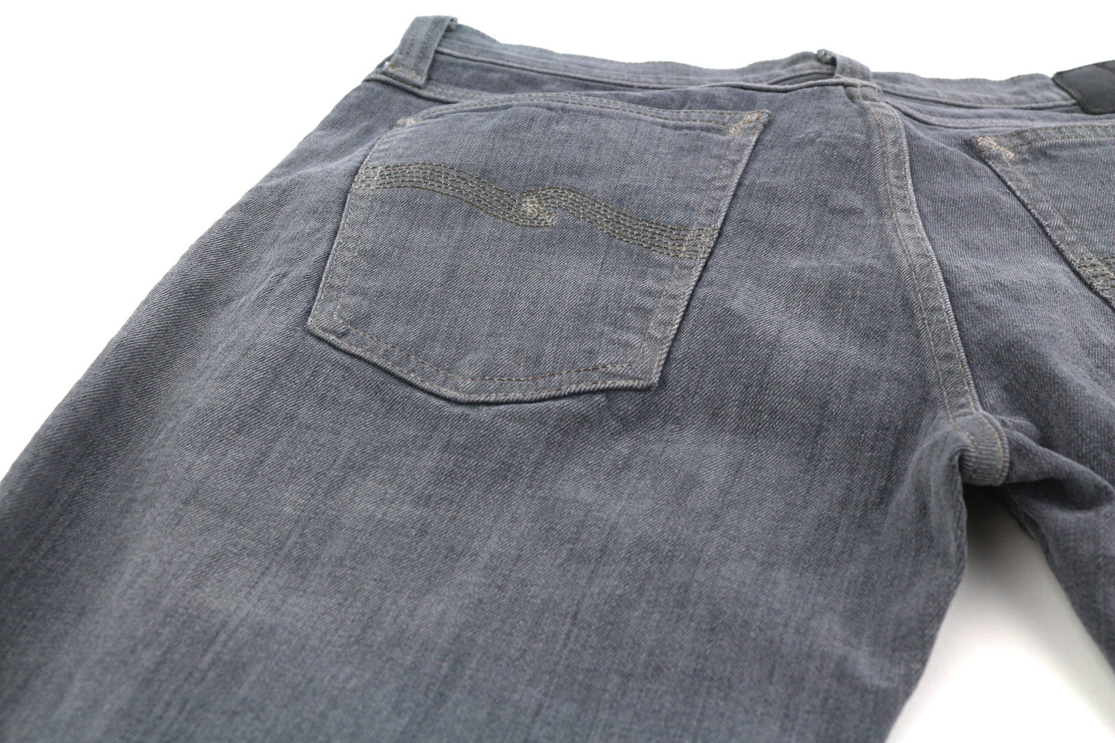 NUDIE JEANS Tight Long John Men Jeans W32/L32 Organic Charcoal Slim Leg Washed