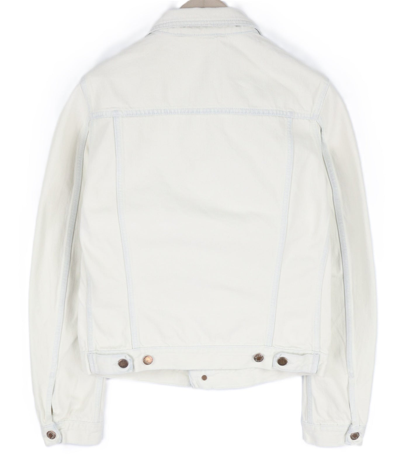 NUDIE JEANS Terry Men Jacket M Extreme Bleach Light Button Spread Denim Logo