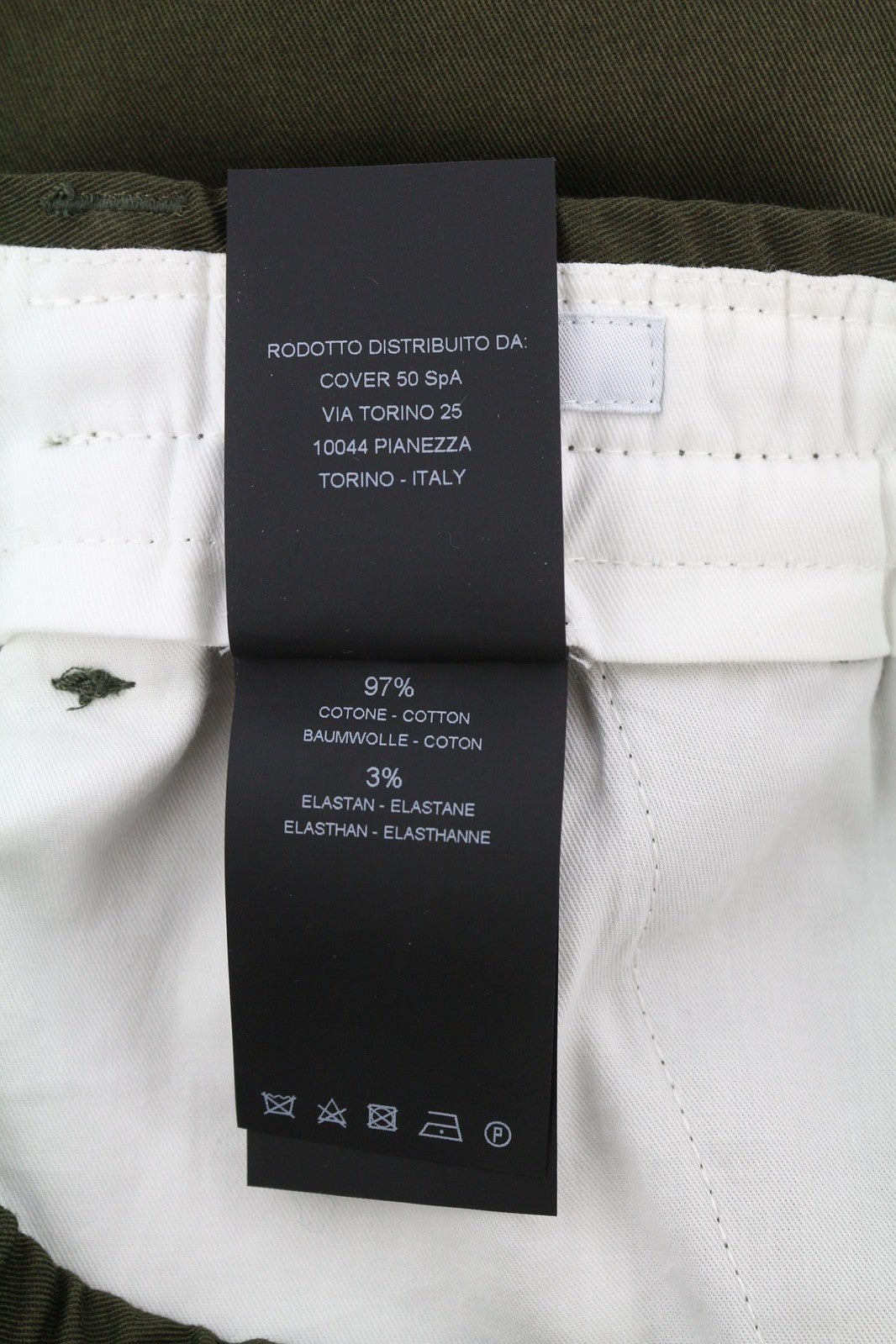 PT TORINO The Rebel Mens Trousers W36 Dark Brown Elastic Waist Turn-Up Button