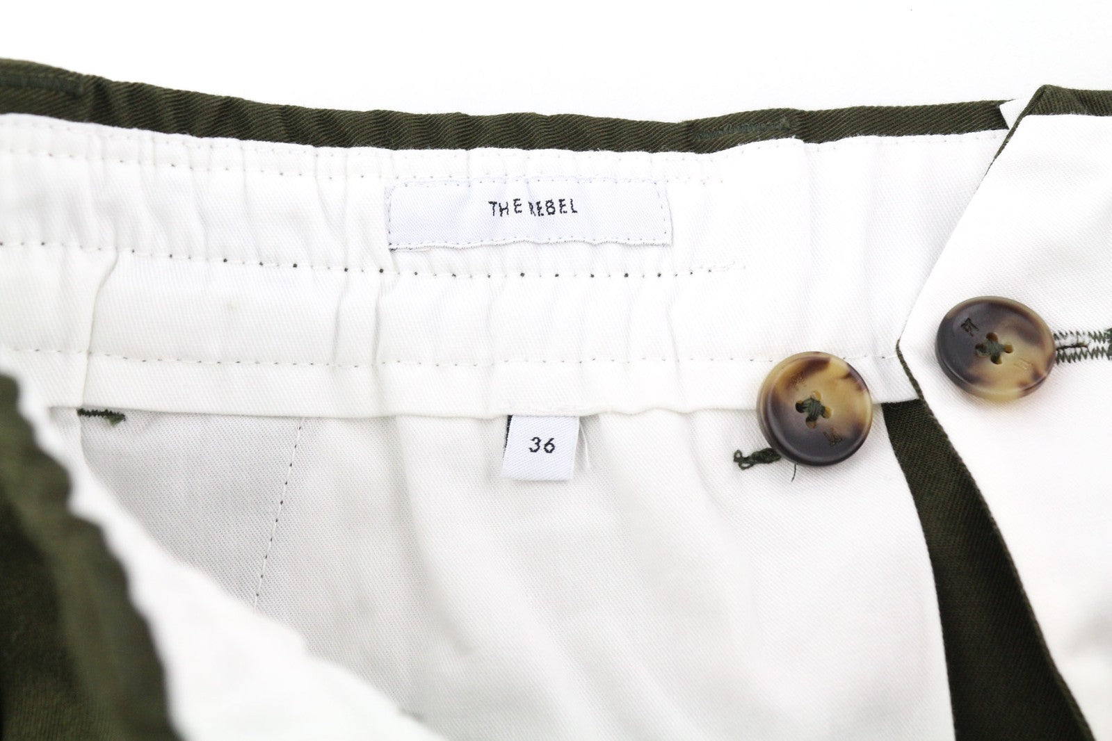 PT TORINO The Rebel Mens Trousers W36 Dark Brown Elastic Waist Turn-Up Button