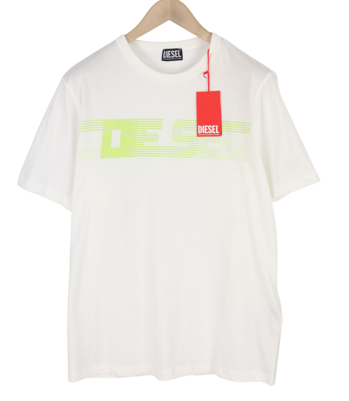 DIESEL T-Just-E19 Mens T-Shirt L Short Sleeve Crew Collar Front Tricot Light