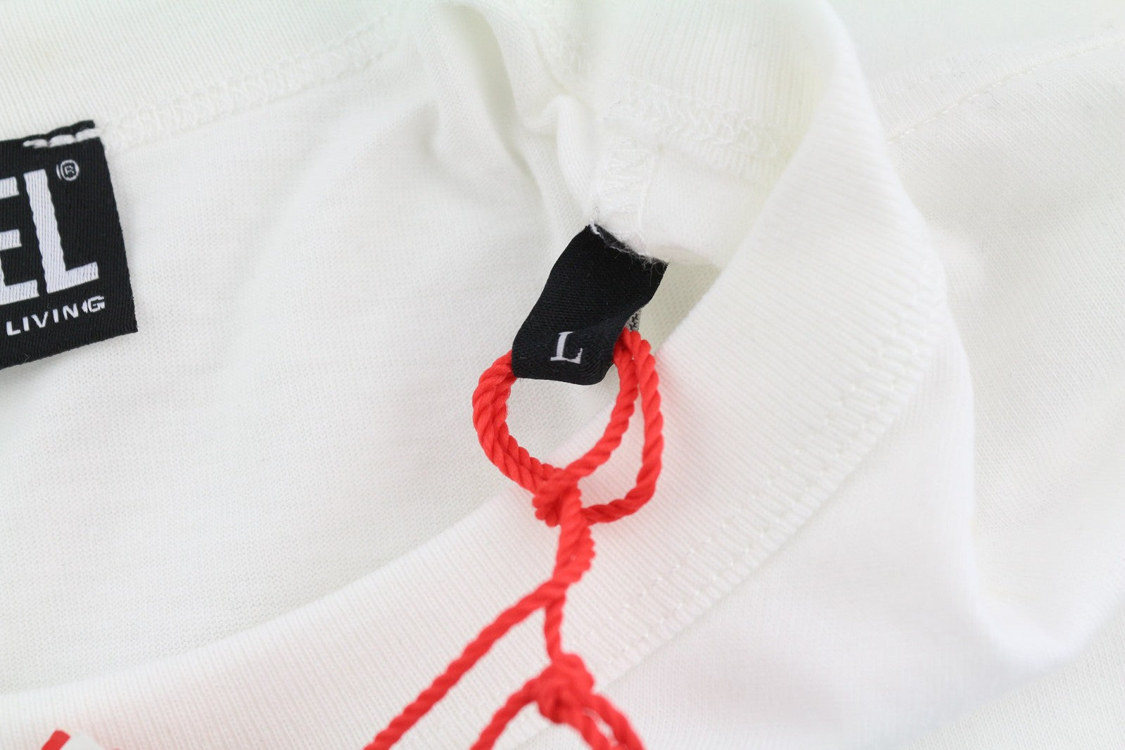 DIESEL T-Just-E19 Mens T-Shirt L Short Sleeve Crew Collar Front Tricot Light