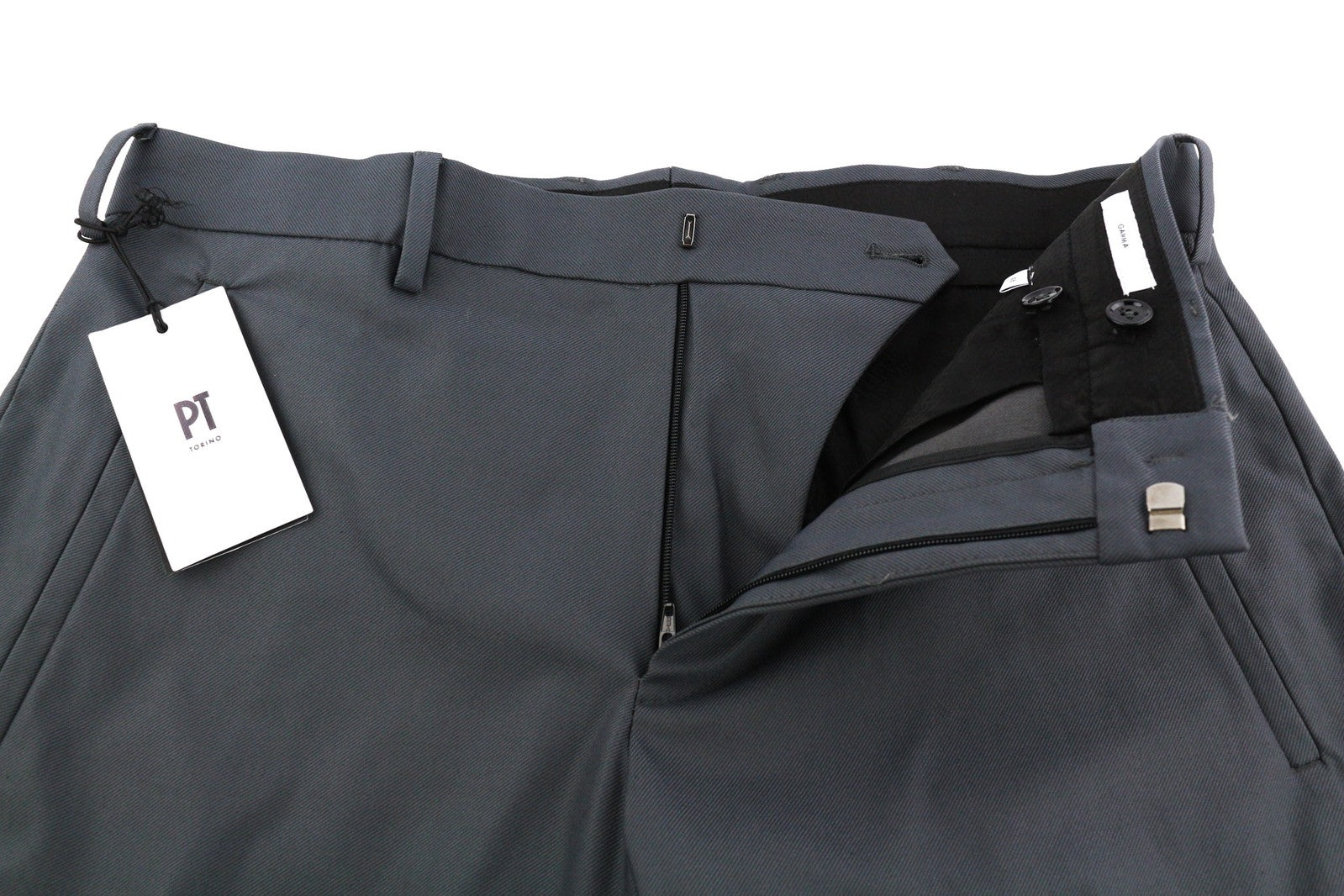 PT TORINO Gamma Men Trousers 48 W34 Dark Cargo Zip Pockets Touch Fasteners Hem
