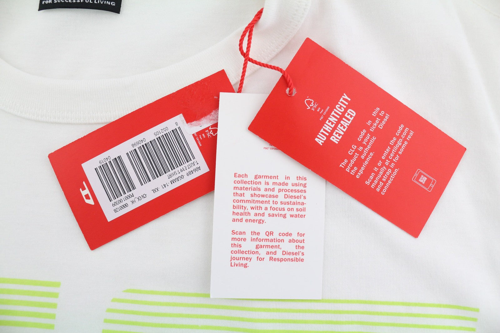 DIESEL T-Just-E19 Mens T-Shirt 2XL Short Sleeve Crew Collar Tricot Light