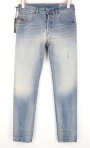 DIESEL D-Bazer 081AP Men's Jeans W28/L32 Light Blue Cotton Stretch Tapered Urban