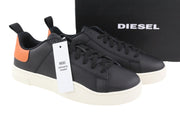 DIESEL S-Clever Low Lace Men Sneakers EU44.5 Black Leather Almond Toe RRP€120