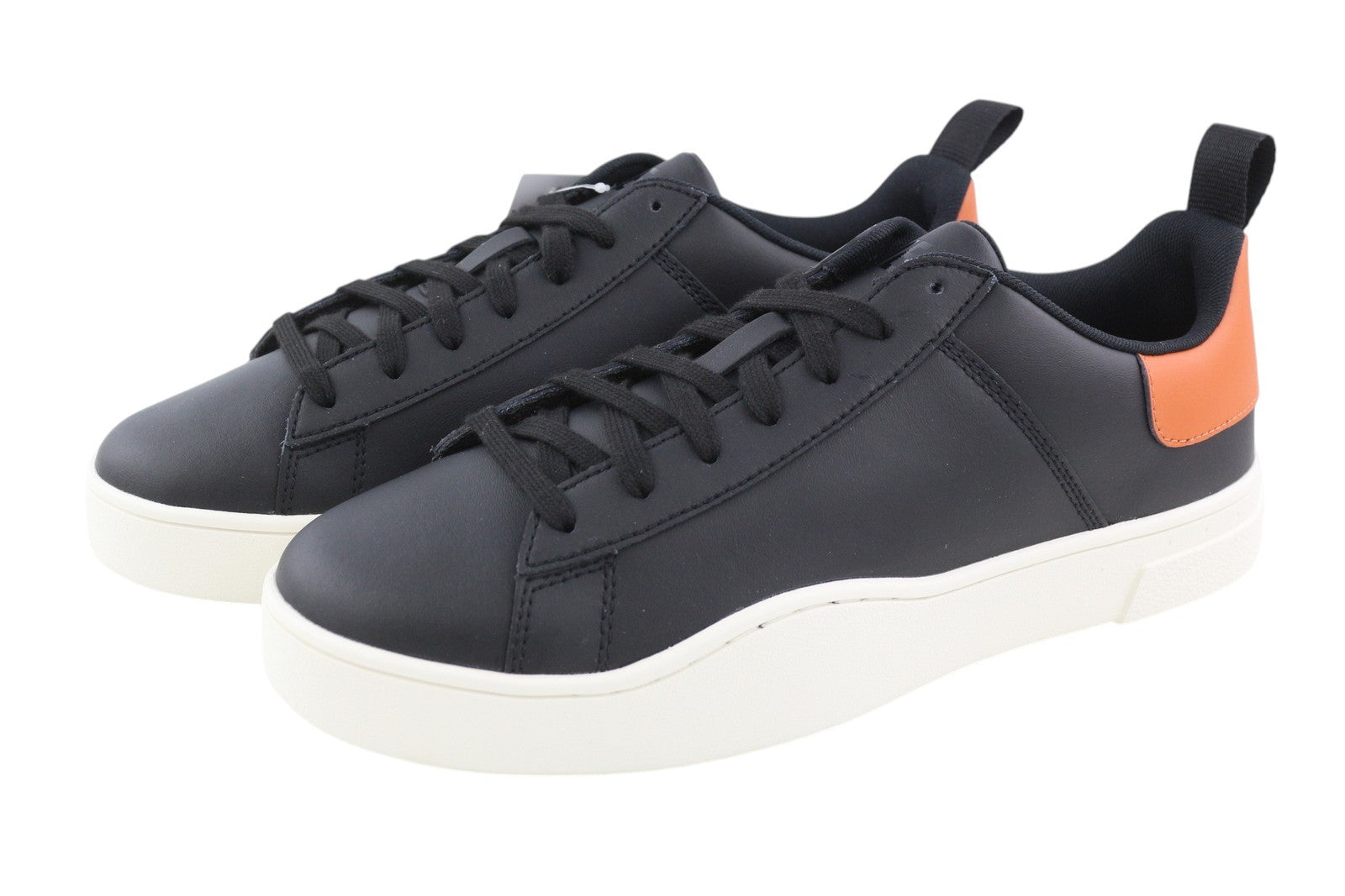 DIESEL S-Clever Low Lace Men Sneakers EU44.5 Black Leather Almond Toe RRP€120