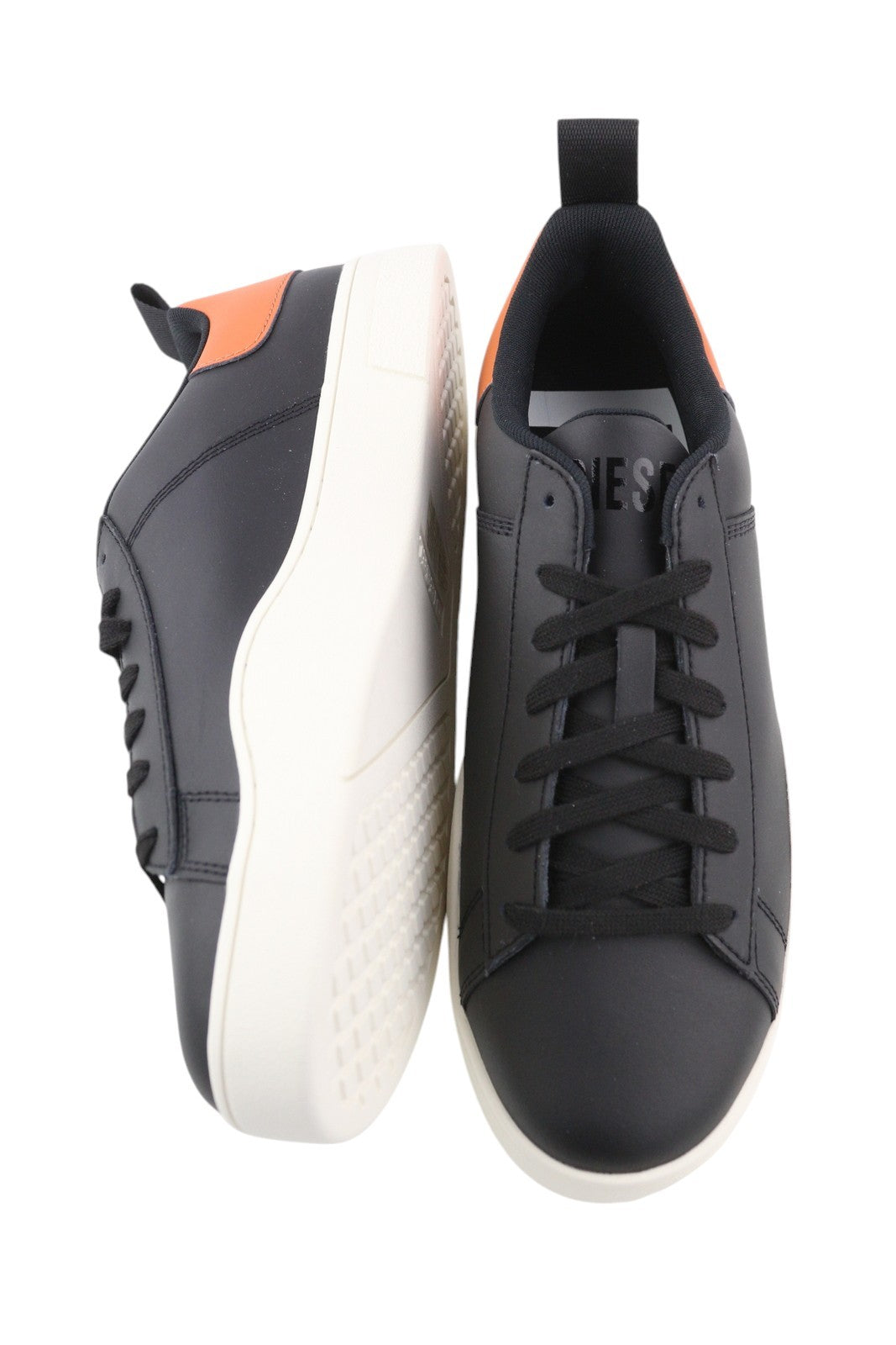 DIESEL S-Clever Low Lace Men Sneakers EU44.5 Black Leather Almond Toe RRP€120