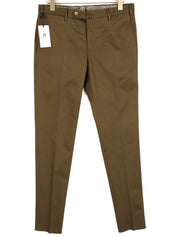 PT TORINO Skinny  Mens Trousers 56 Mid Brown Zipper Pockets Chino Casual