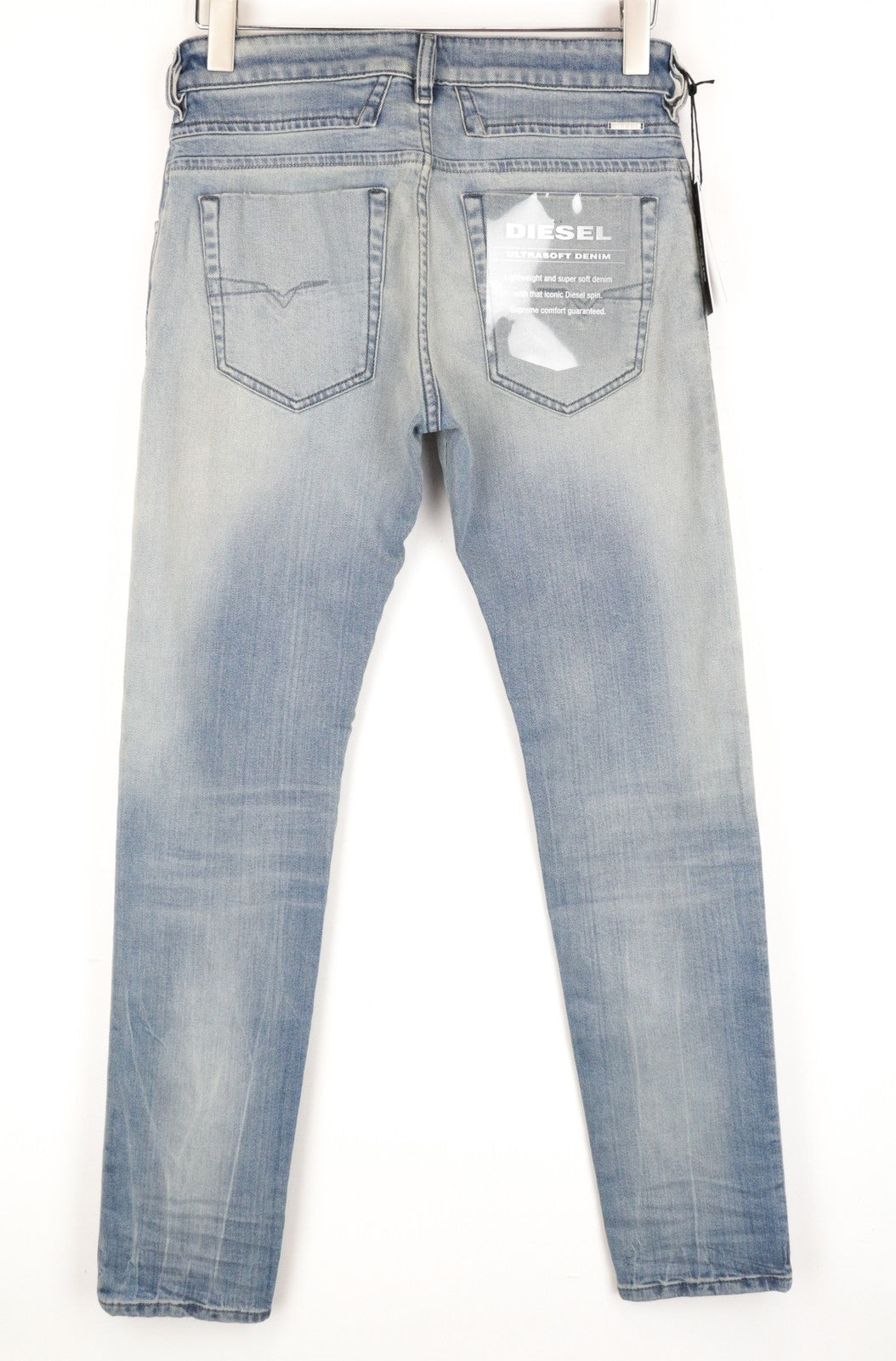 DIESEL D-Bazer 081AP Men's Jeans W28/L32 Light Blue Cotton Tapered Fit Stretch