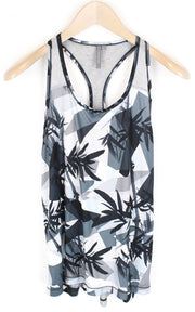 SWEATY BETTY Women's Sport Top S Grey Printed Sleeveless Gym Activewear