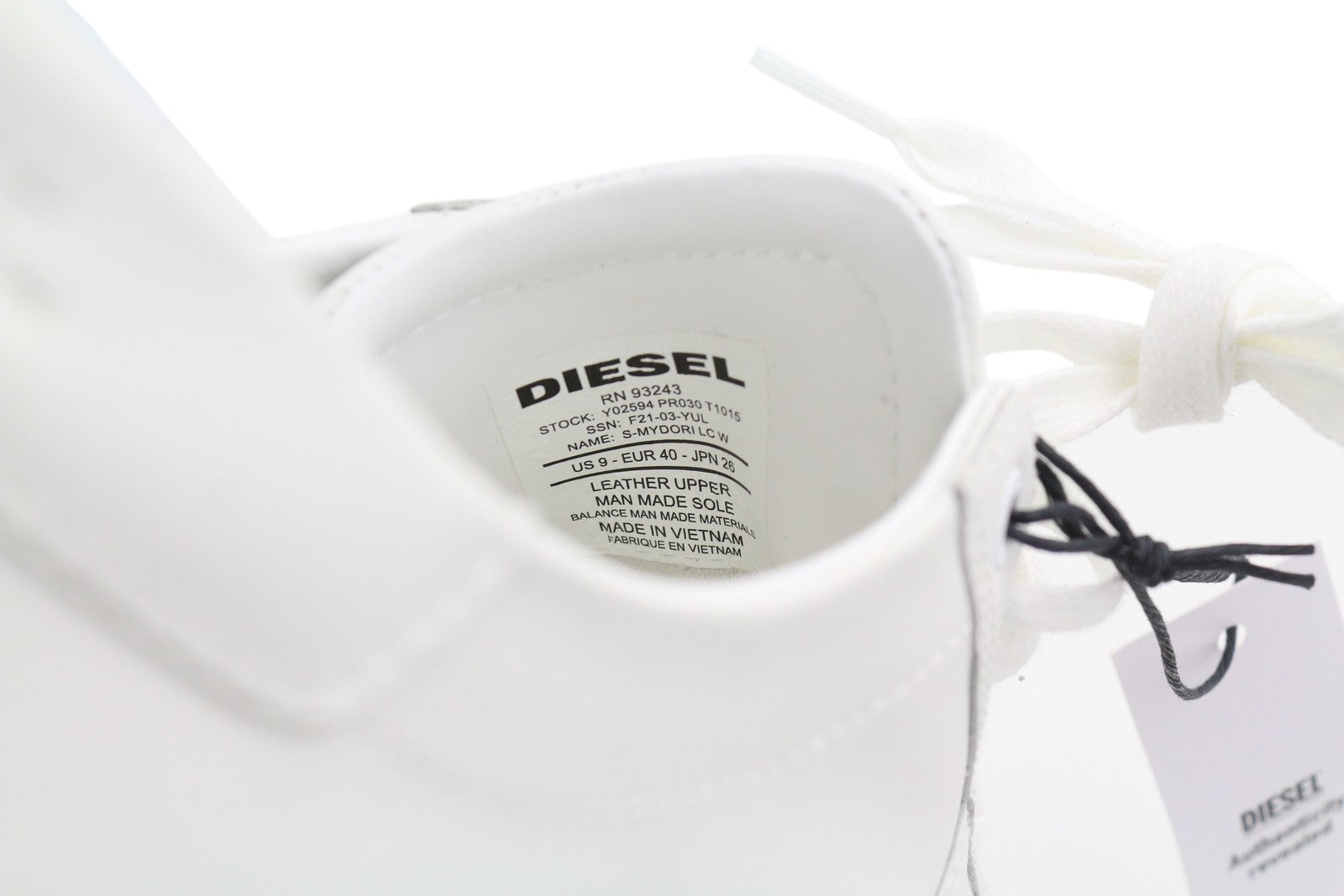 DIESEL S-Mydori LC W Women Sneakers EU40 White Leather Low Top Lace Up RRP200