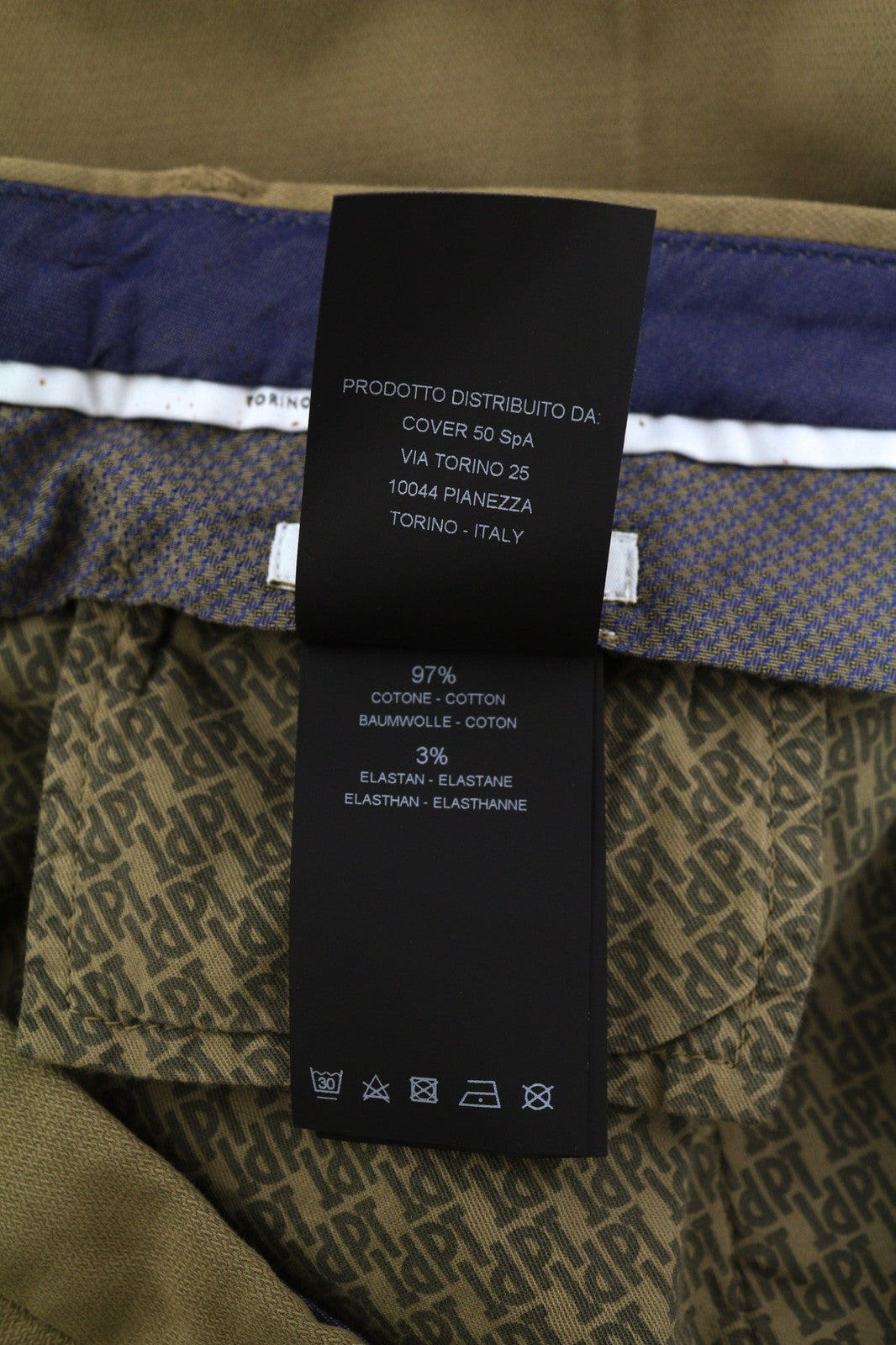 PT TORINO Skinny  Mens Trousers 60 Brown Chino Zipper Pockets Casual