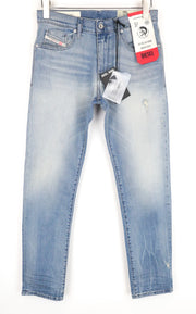 DIESEL D-Bazer 081AP Men's Jeans W28/L30 Light Blue Tapered Cotton Stretch Soft