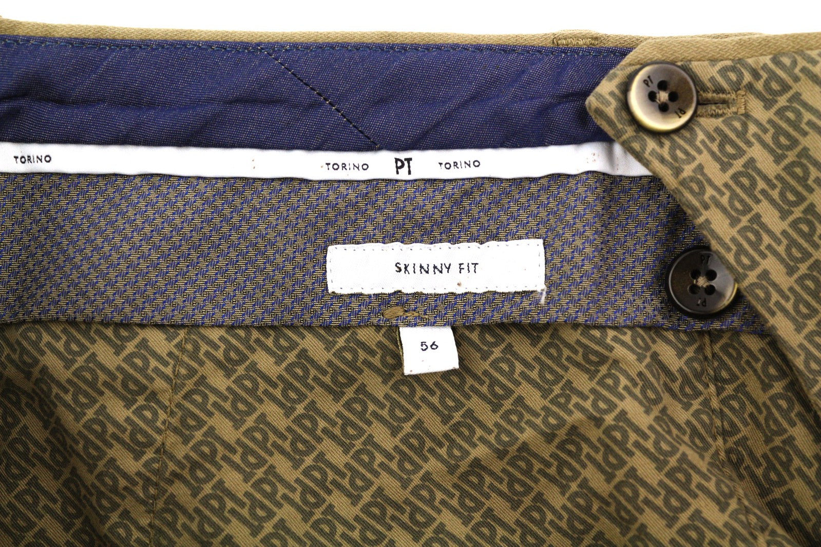 PT TORINO Skinny  Mens Trousers 56 Brown Chino Zipper Pockets Casual