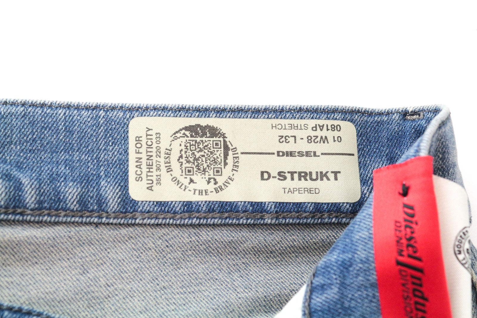 DIESEL D-Bazer 081AP Men's Jeans W28/L32 Distressed Taper Blue Cotton Stretch