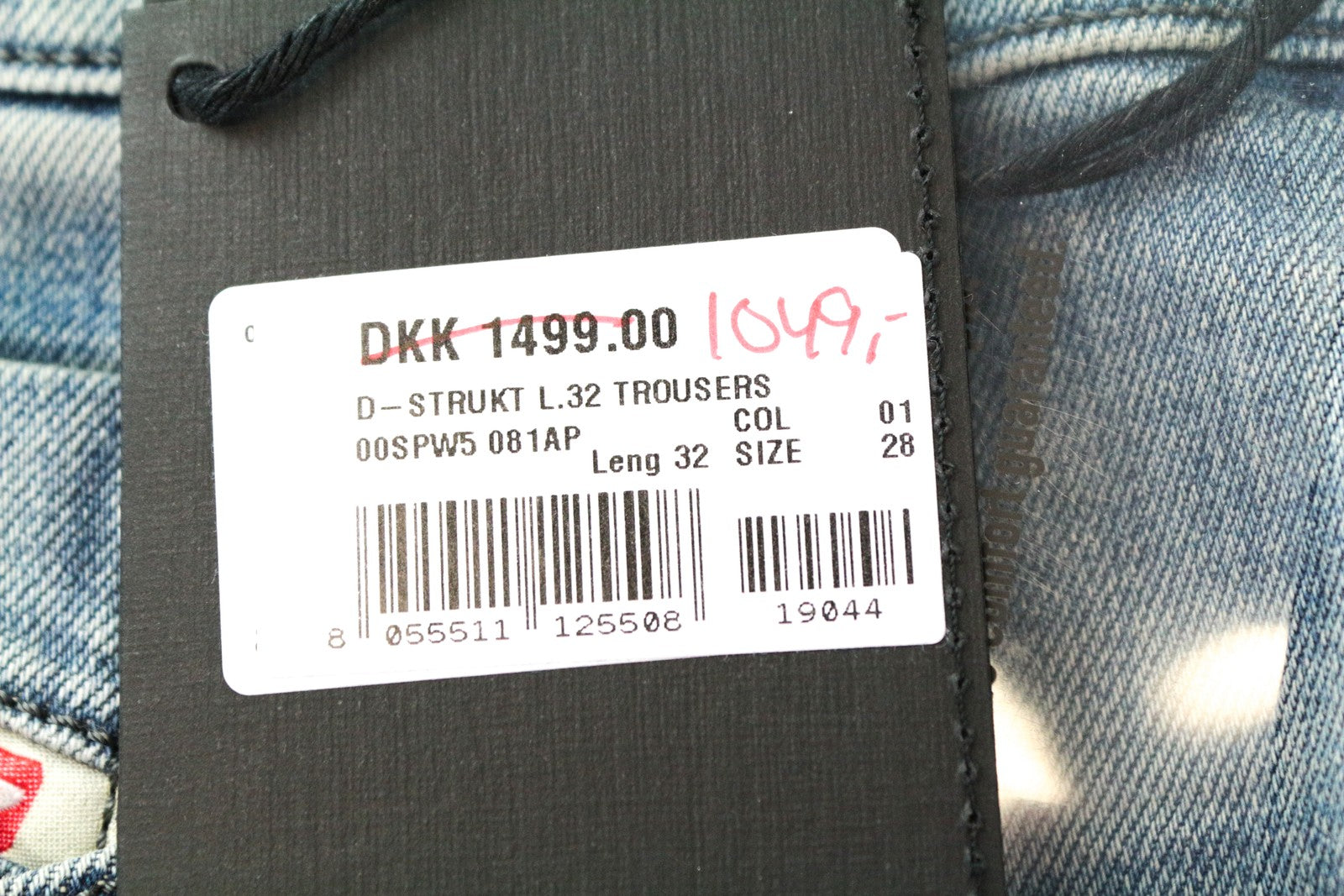 DIESEL D-Bazer 081AP Men's Jeans W28/L32 Distressed Taper Blue Cotton Stretch