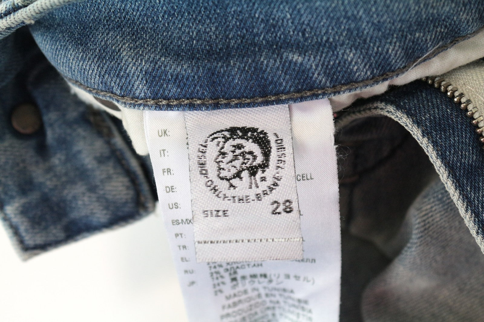 DIESEL D-Bazer 081AP Men's Jeans W28/L32 Distressed Taper Blue Cotton Stretch