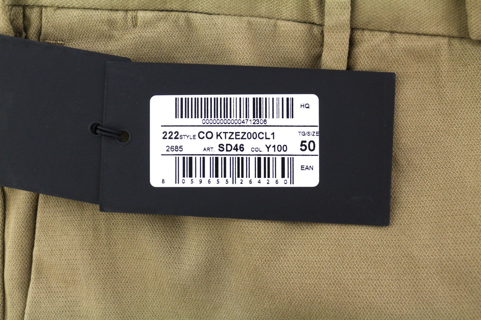 PT TORINO Skinny Mens Trousers 50 Brown Chino Zipper Pockets  Casual