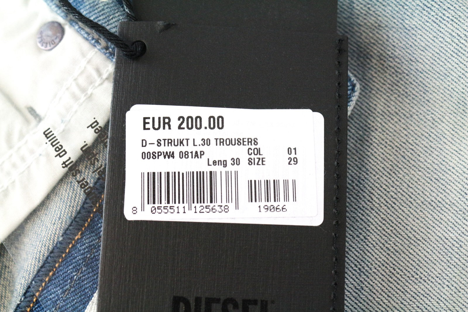 DIESEL D-Bazer 081AP Men's Jeans W29/L30 Blue Tapered Fit Cotton 5-Pocket