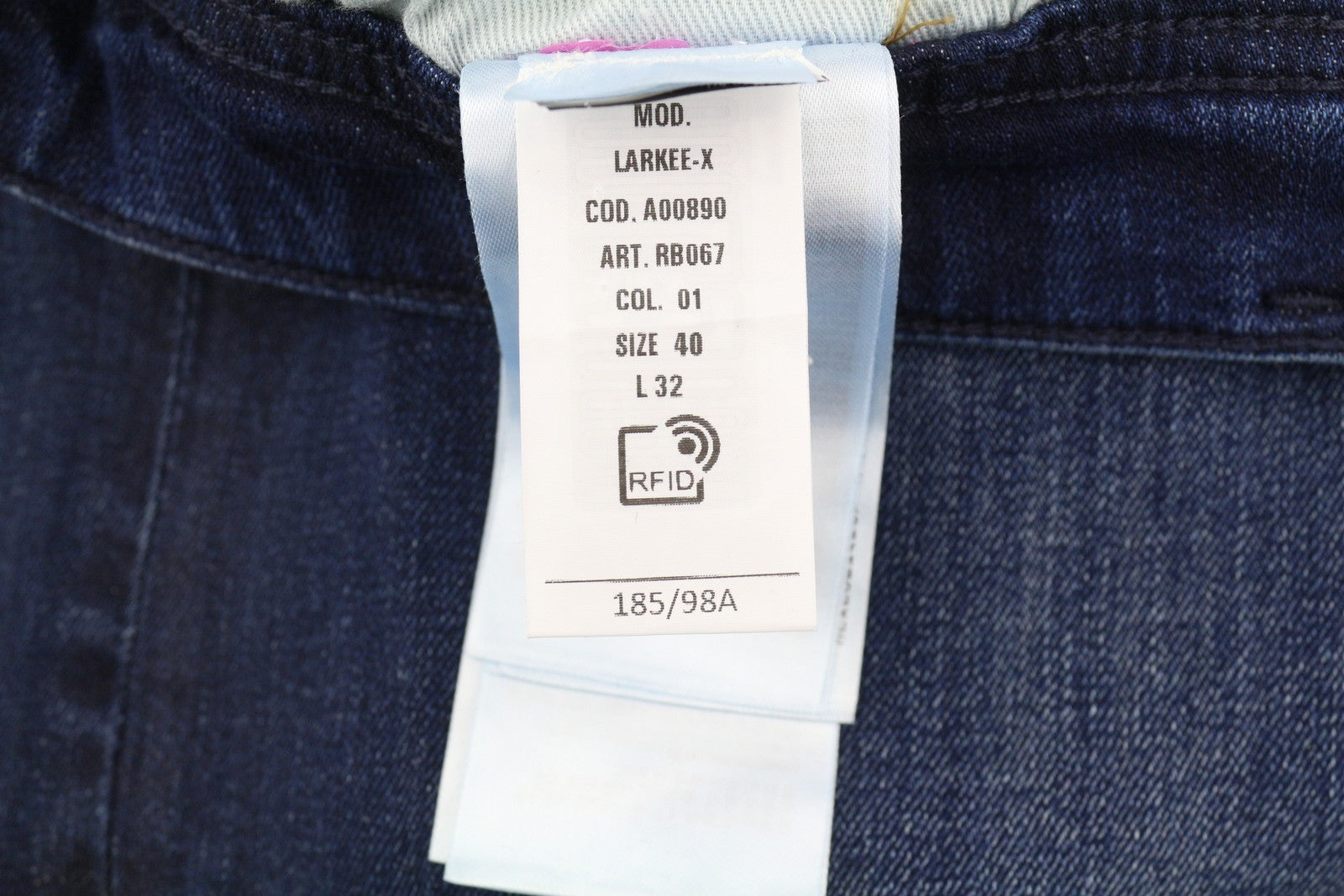 DIESEL 1985 Larkee RB067 Men Jeans W40/L32 Straight Fit Buttoned Washed Blue