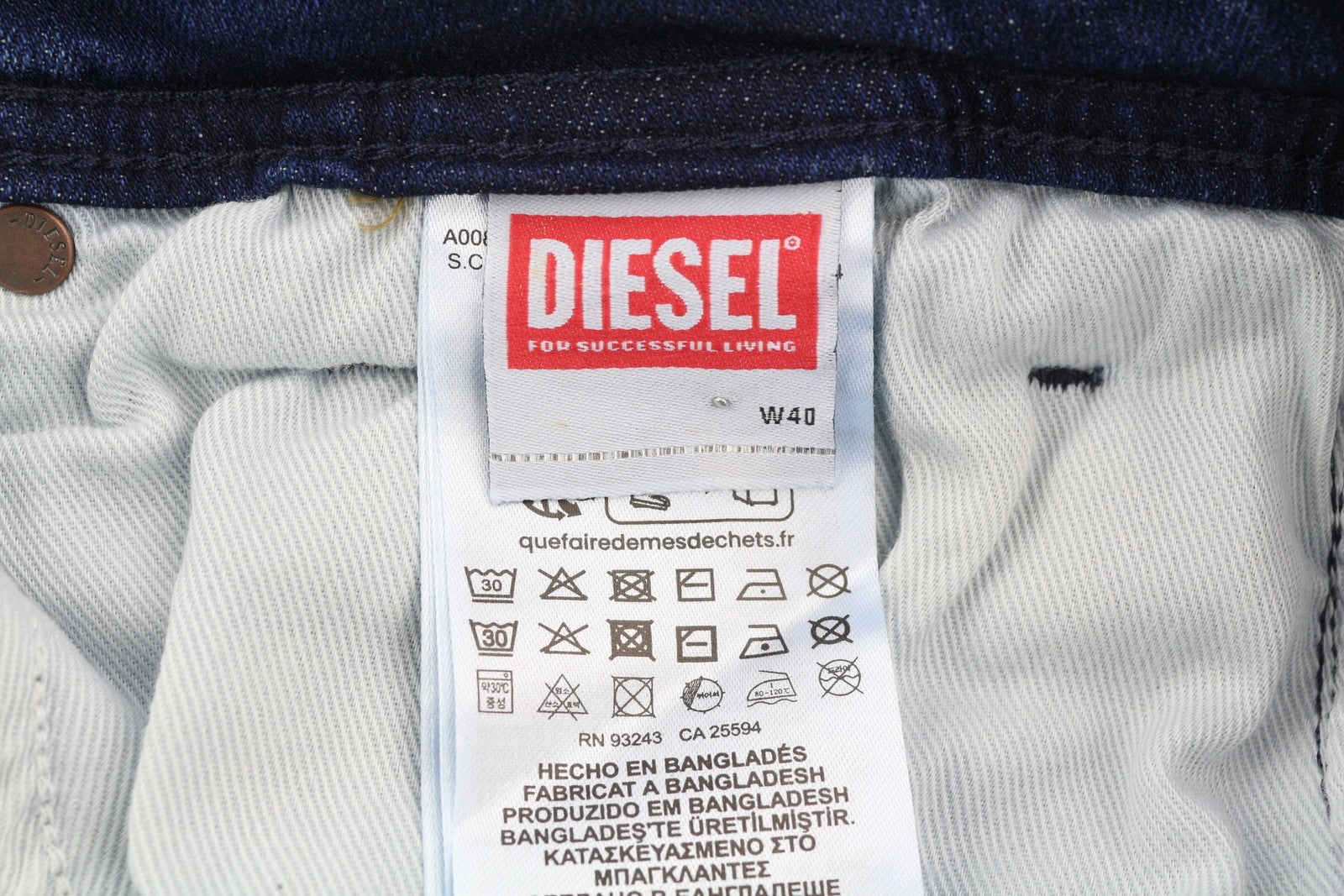 DIESEL 1985 Larkee RB067 Men Jeans W40/L32 Straight Fit Buttoned Washed Blue