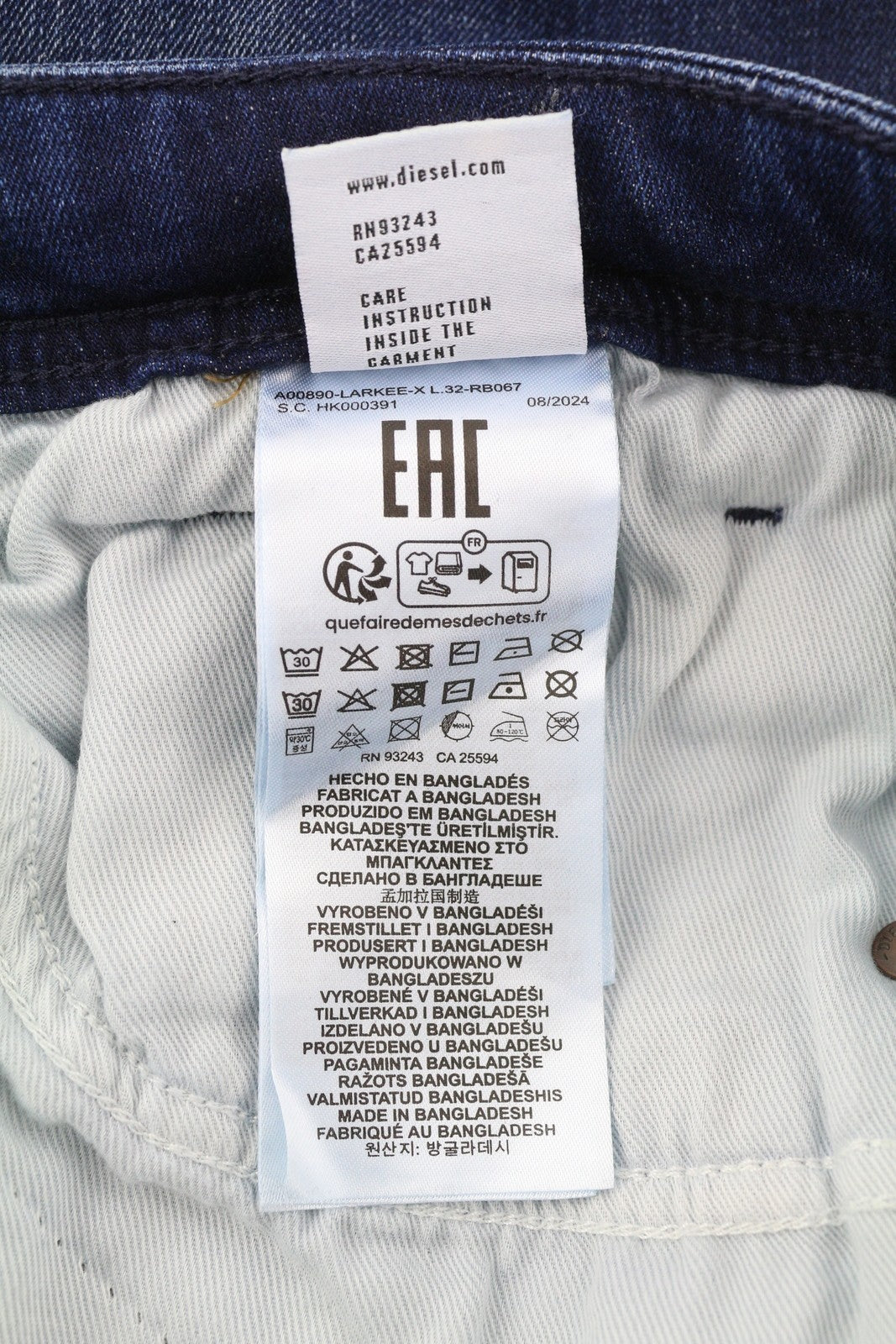 DIESEL 1985 Larkee RB067 Men Jeans W40/L32 Straight Fit Buttoned Washed Blue