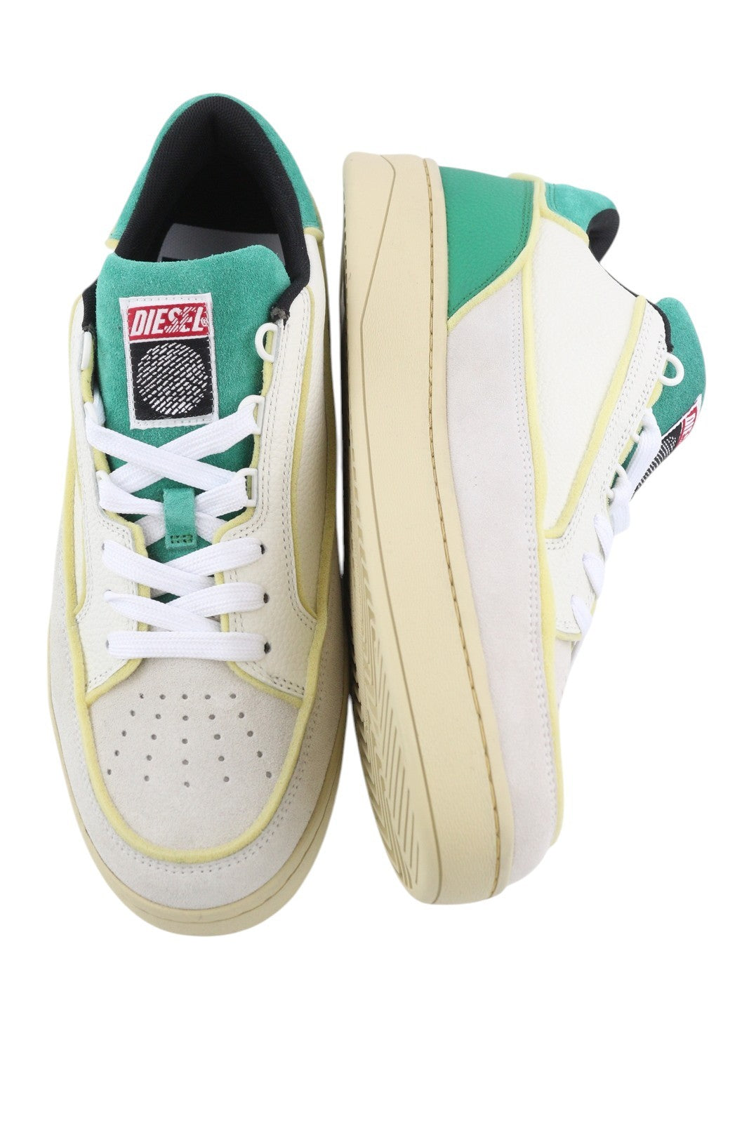 DIESEL S-Sinna Low Men Sneakers EU42 White Leather Laced Low Top Logo RRP€160