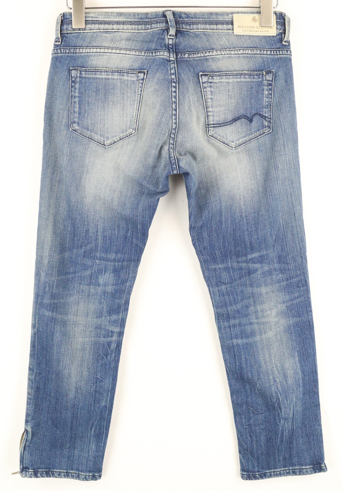 MAISON SCOTCH Women's Jeans W27 Slim Fit Washed Blue Denim 5-Pocket