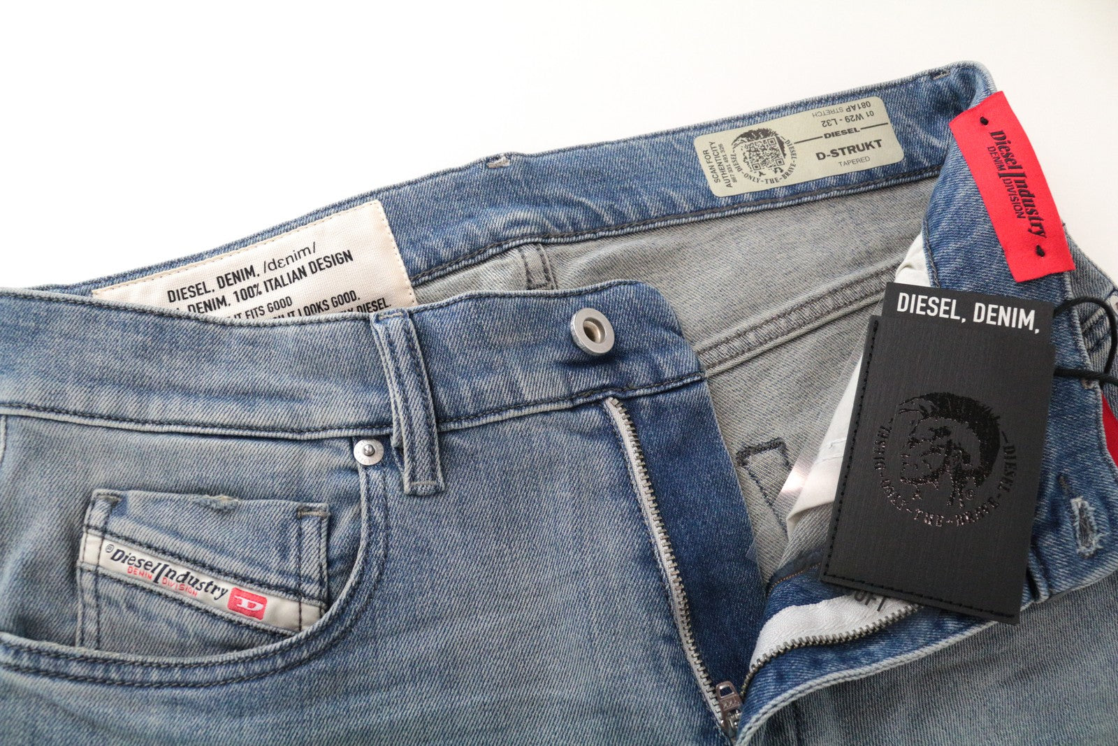 DIESEL D-Bazer 081AP Men's Jeans W29/L32 5-Pocket Cotton Stretch Blue Taper Fit