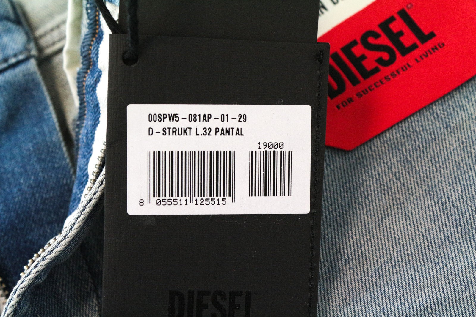 DIESEL D-Bazer 081AP Men's Jeans W29/L32 5-Pocket Cotton Stretch Blue Taper Fit