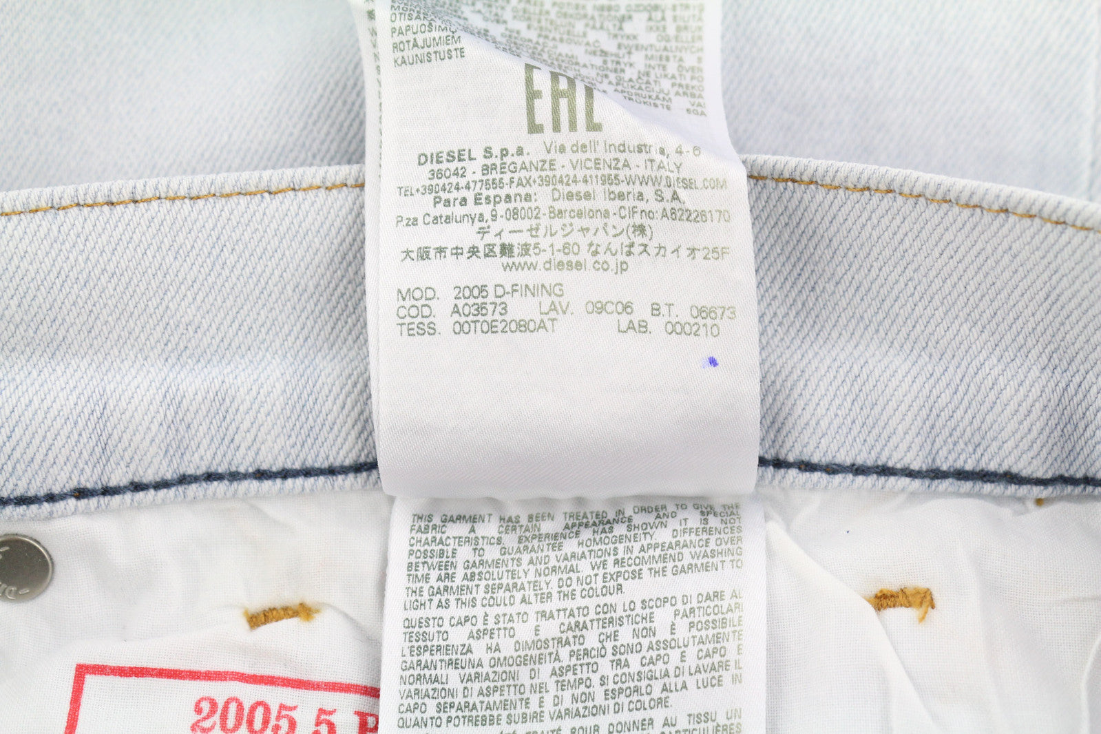 DIESEL 2005 D-Fining 09C06 Men Jeans W31/L32 Regular Fit Tapered Leg Mid Waist